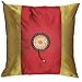 EXP Handmade Silky Red & Olive Green Cushion Cover / Pillow Sham - Golden Sunflower Design