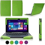 [Corner Protection] ASUS Transformer Book T100 Case Cover, FYY&reg; Fully Armed Leather Case for ASUS Transformer Book T100 Green