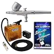 Master Airbrush&reg; Brand Model G22 Airbrushing System with Model C16-G Gold Portable Mini Airbrush Air Compressor-The Complete Set Now Includes a (FREE) How to Airbrush Training Book to Get You Started