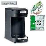 Hamilton Beach HDC200B Commercial 1 Cup Brewer - Black (includes 250 World Blend Decaf Pods)