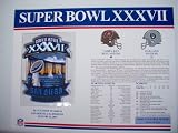 2002 Tampa Bay Buccaneers vs Oakland Raiders NFL Super Bowl 37 (XXXVII) 2003 Dexter Jackson MVP Willabee Ward Patch and Stat Panel Card