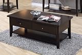 Coffee Table with Storage Drawers in Cappuccino Finish