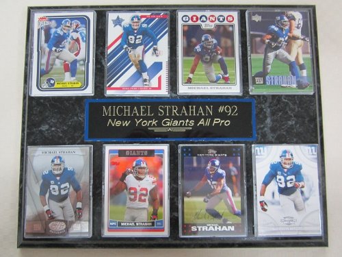 New York Giants Michael Strahan 8 Card Plaque