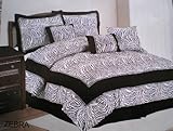 Micro Suede Black and White Zebra Design King Size Comforter Set
