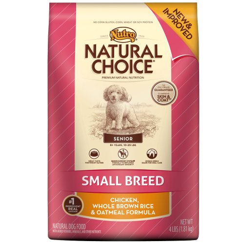Nutro NATURAL CHOICE Small Breed Senior Chicken Whole Brown Rice and Oatmeal Dry Dog Food, 4 lbs.