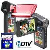 SVP T608 2.7-inch 1280X720p HD Widescreen Red Digital Video Camcorder (SVP 16GB SDHC Memory Card Included)