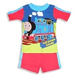 Thomas & Friends - Toddler Boys 2-Piece Short Sleeved Shorty Pajama Set, Red, Blue