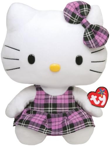 Ty Beanie Buddy Hello Kitty - Purple Plaid (Medium)