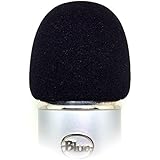 Foam Windscreen for Blue Yeti, MXL, Audio Technica, and Other Large Microphones - Black