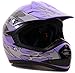 Youth Offroad Gear Combo Helmet Gloves Goggles DOT Motocross ATV Dirt Bike MX Motorcycle Purple - XL