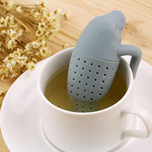 SHOWYOUR Loose Leaf Tea Infuser Set of 5 Strainers for Herbal Weight Loss Tea and Mulling Spices Made from Food-Grade Silicone Manatee