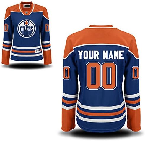HYAT Edmonton Oilers Women's Premier Royal Blue Custom Jersey Women Size L