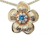 0.25 ( 1 / 4 ) cttw Genuine Emerald and Diamond Flower Pendant in 14k White Gold - B0006AZARM
