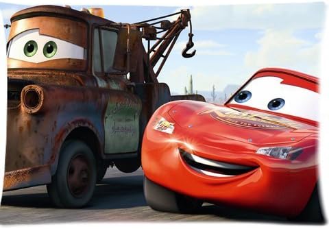 YeYeYe Custom Lightning Mcqueen And Mater Cars Pillowcase Cushion Cover Design Standard Size 20X30 Inch Two Sides
