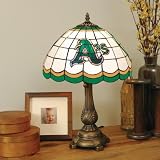 OAKLAND ATHLETICS 20 Hand Cut Stained Glass TIFFANY TABLE LAMP with a Cast Metal Base
