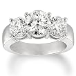 IGI Certified 14k White Gold 3-Stone Diamond Ring (4 cttw, H-I, SI2-I1 Clarity)