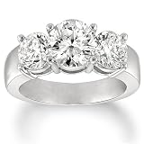 14k White Gold Diamond 3-Stone Ring (4 cttw, H-I, SI2-I1 Clarity)