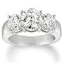14k White Gold Diamond 3-Stone Ring (4 cttw, H-I, SI2-I1 Clarity)