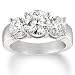 14k White Gold Diamond 3-Stone Ring (4 cttw, H-I, SI2-I1 Clarity)