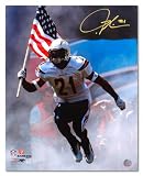 LaDainian Tomlinson San Diego Chargers - Jump with Flag - Autographed 16x20 Photograph