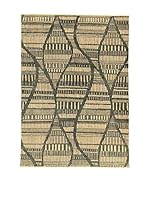 Design Community By Loomier Alfombra Ikat A (Verde/Beige)
