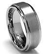 8MM High Polish / Matte Finish Men's Tungsten Ring Wedding Band Sizes 7 to 13