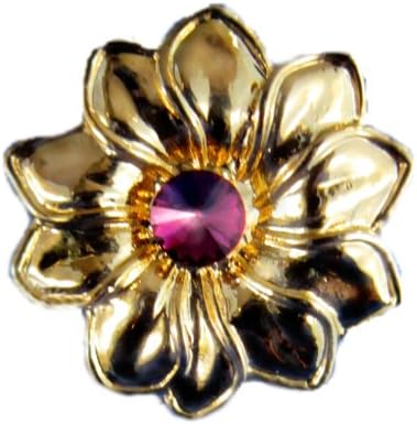 Flower with Purple Crystal Center Pin/ Eyeglass Holder