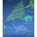 2pc Boy Green Blue Dinosaur Twin Comforter/Quilt and Sham Set (2pc set)