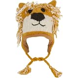 Unisex Adorable Animal Face Fully Lined Knit Winter Hats / Earflap Beanie - Lioness