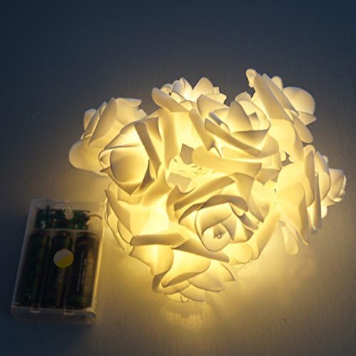 HEYDO,2.2M 20LED Warm White Rose flowers String Lights,3 AA Battery Powered,Used in Outdour /Iutdoor,Anywhere You Need!