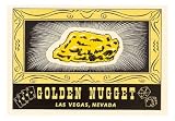 Golden Nugget Logo, Las Vegas, Nevada Places Art Poster Print, 18x13