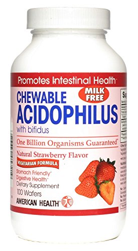American Health Acidophilus and Bifidum Chewable Strawberry 100 Wafers