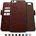 Dreem Fibonacci 2-in-1 Wallet-Case for iPhone 6 & 6s, Magnetic Detachable PC Slim-Case, Luxury Vegan Leather, RFID Protection, Smart 2-Way Stand, Gift-Box - Coffee