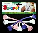 Snappi Cloth Diaper Fasteners - Pack of 3 (Pink, Purple, White)