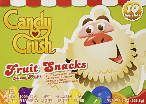 Candy Crush Fruit Snacks, 8 ounces, 10 servings, Shaped like Saga Game Pieces (1 box)