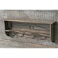 Hakenleiste *Emilia* 4er Garderobe Ablage Holz braun L�nge: 60cm
