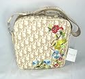Dior Handbags (Beige) Embroidered Flowers CFE44191 Coated Canvas Square Sport Bag