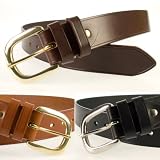 Mens High Quality Leather Belt, Black, Brown or Tan - 1.5 Wide - Solid Brass Buckle - Made In UK