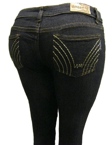 Women's Omega Skinny Stretch Jeans- 5 Lone Golden Stitch 2 product image