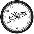 Dolphin or Porpoise Cartoon No.1 Animal Wall Clock by WatchBuddy Timepieces (White Frame)