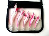 Kamikaze -5 x PINK LASER SQUID JIGS MIXED SIZE with Bag