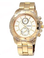 Fashion Rhinestones Quartz Watch Analog Watch Wristwatch Timepiece w/ Sub-dials Decor for Women - White SWWT2-280463