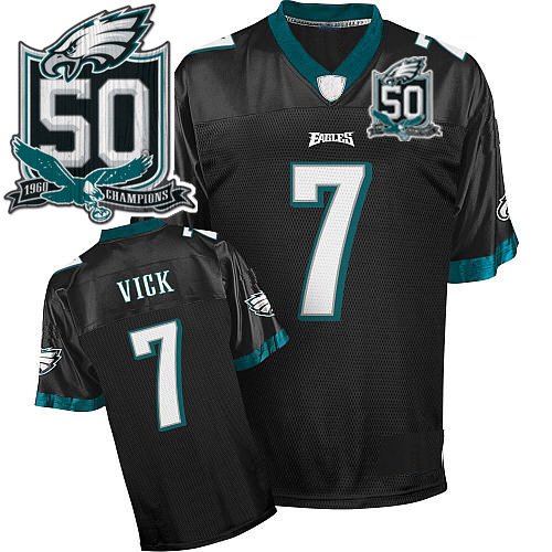 Philadelphia Eagles 7 Michael Vick Black Jerseys Authentic Football Jersey Size 48-56 (Please Select the Size When You Order, Can Do Drop Shipping)