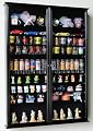 XL Shot Glass Display Case Rack Holder Cabinet for Tall Shooter and Mini Liquor Bottle -Black