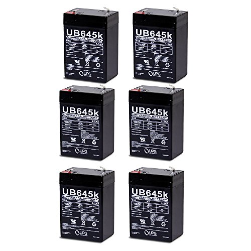 6 Volt 4.5 Ah New Battery for Hubbell 0120255 or Dual-Lite 12-255 - 6 Pack