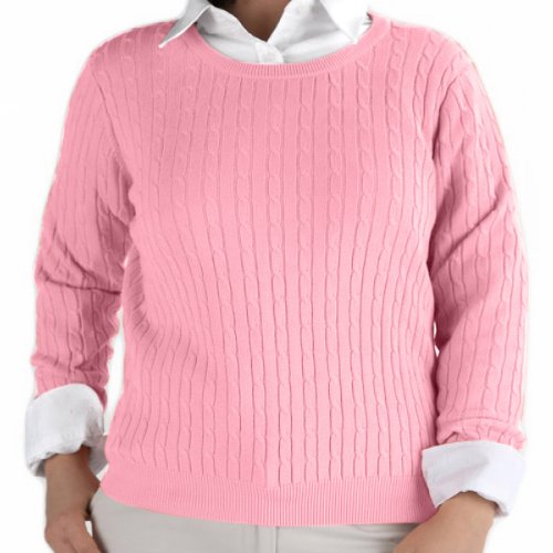 Nantucket Brand Women's Cotton Cable Knit Sweater