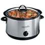 Crock-Pot SCR503UM 5-Quart Round Manual Slow Cooker with Dipper, Stainless Steel