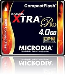 MICRODIA 4GB 160x XTRA Pro Compact Flash CF Card (Retail Package)