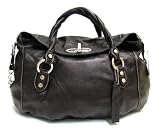 ROBE DI FIRENZE Italian Designer Oversized Tote Travel Bag in Black Leather
