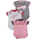 NHL Newborn Detroit Red Wings Pink 3Pcs Creeper Set - R51Nmaee (Multi, 0-3 Months)